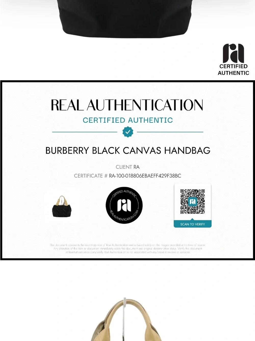 Burberry Black Canvas Tote/ Tan Leather Handles with Nova Check Bottom/Interior - Picture 14 of 16